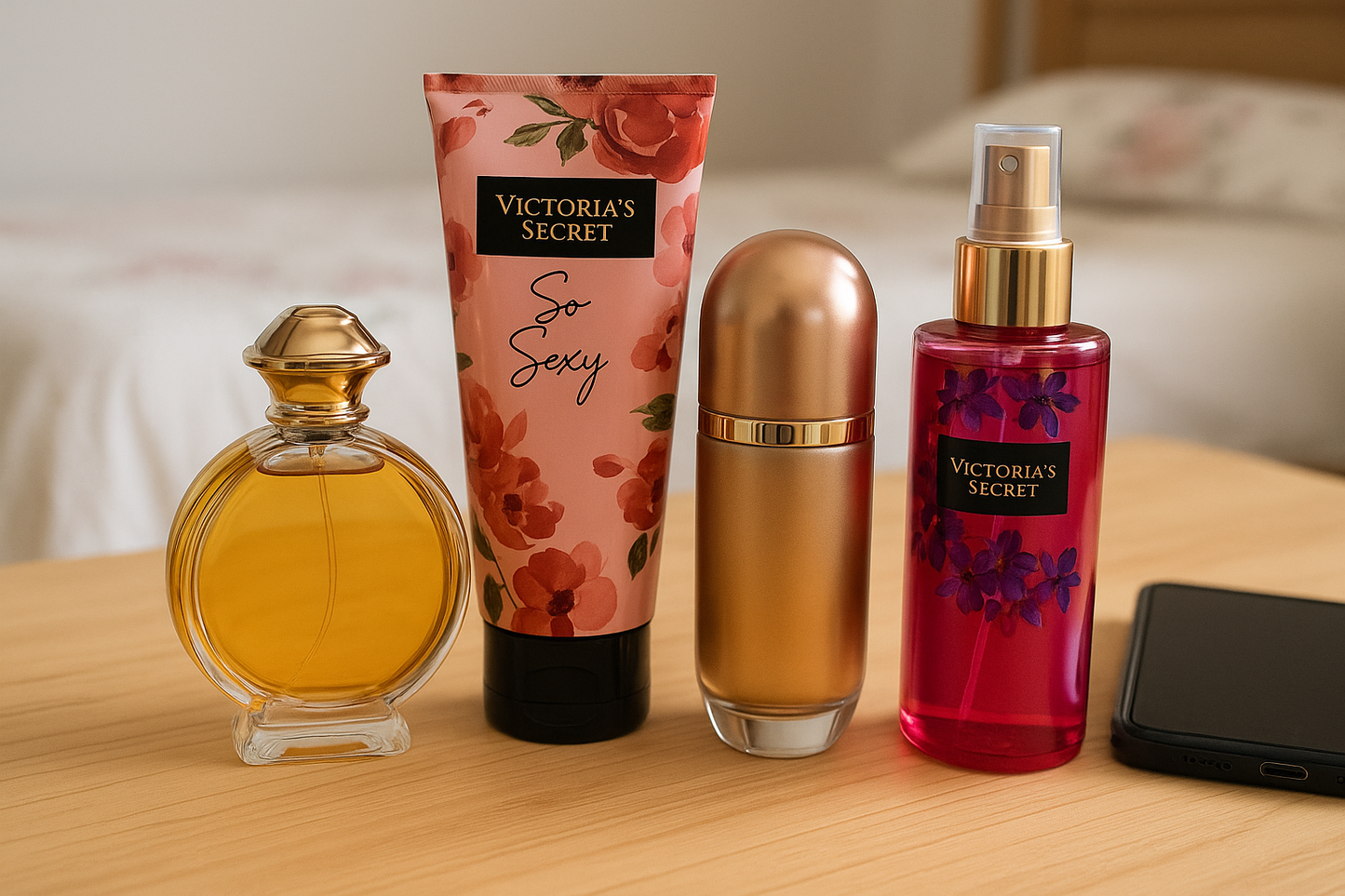 KIT 2 PERFUMES + CREMA + BODY SPLASH